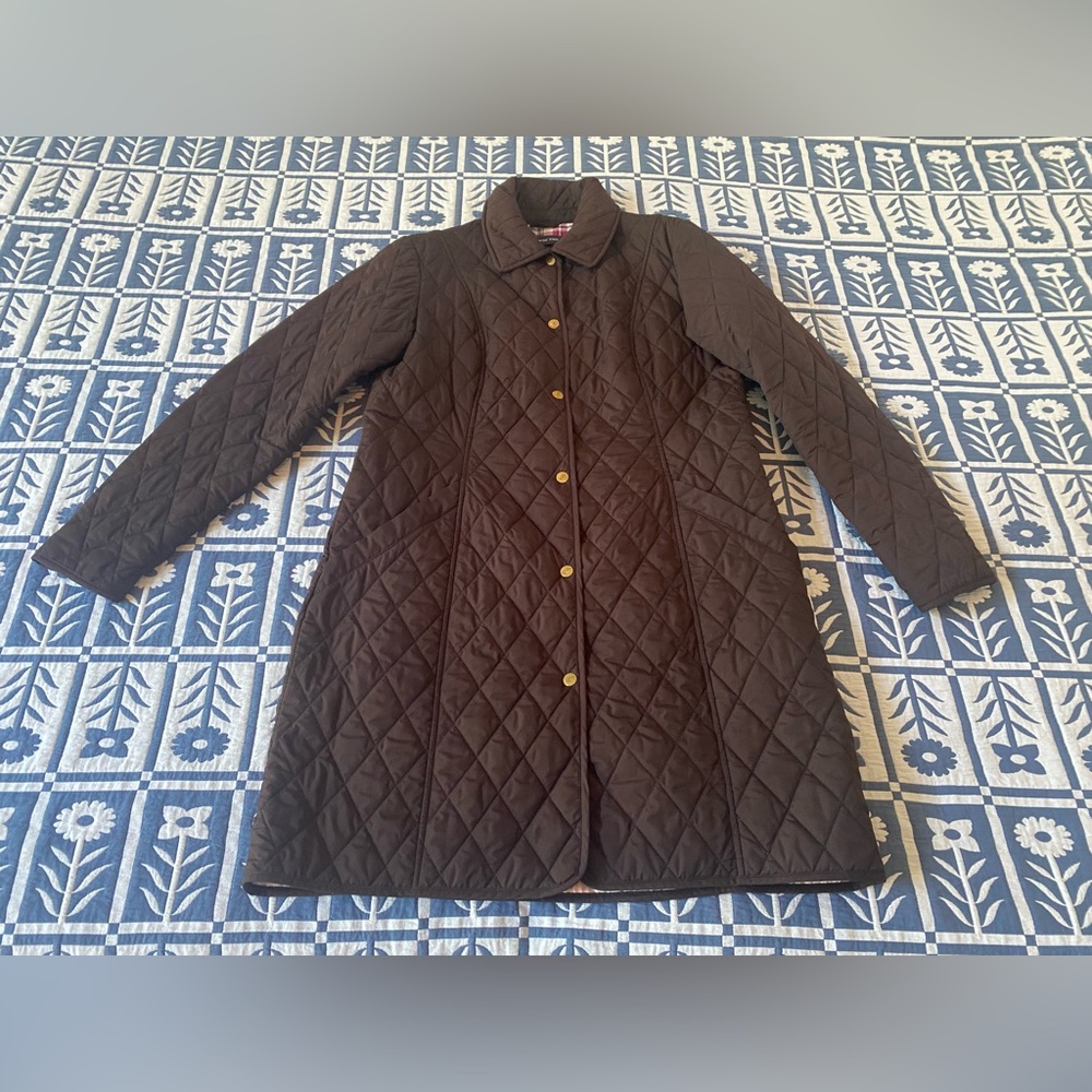 Lands' End Brown Quilted Women's Jacket, Size Medium